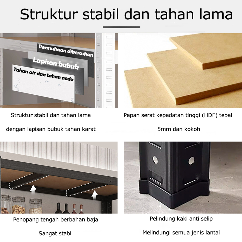 New Rak Besi Siku 3/4/5/6 Susun Rak Gudang Rak Susun Besi Serbaguna Rak Susun Besi Lubang Rak