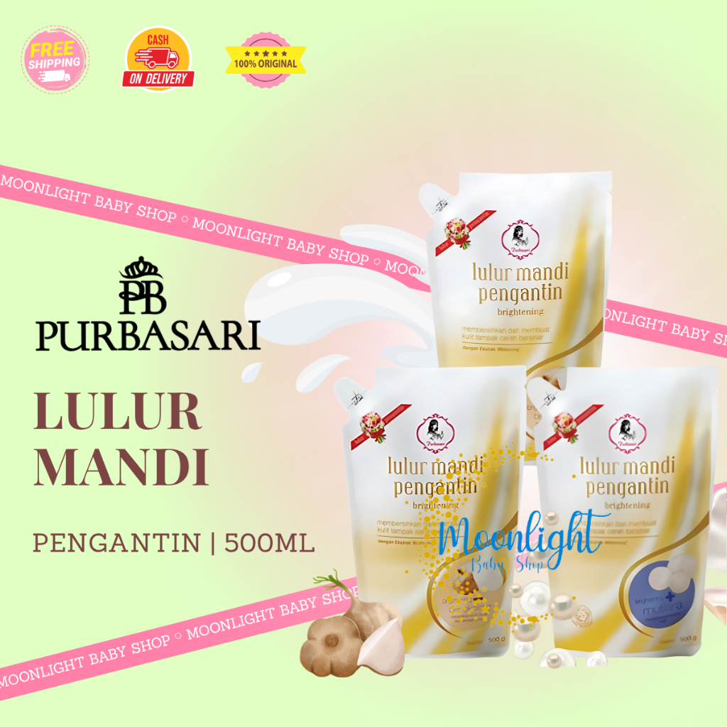 Purbasari Lulur Mandi Pengantin Pouch 500gr - Bengkoang | Susu | Mutiara