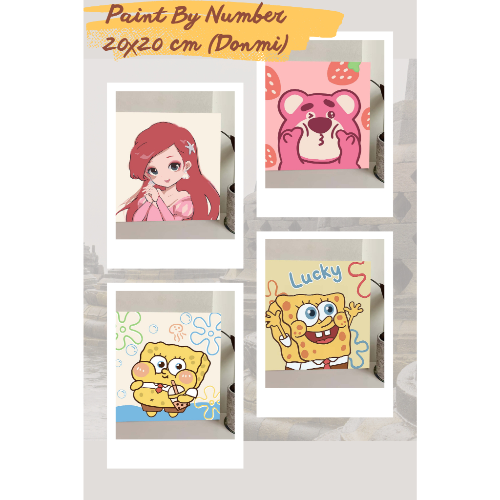 

DONMI BABY Paint By Number Kit TERLARIS UK 20x20cm Diy Painting Kit Kanvas Painting With Kanvas