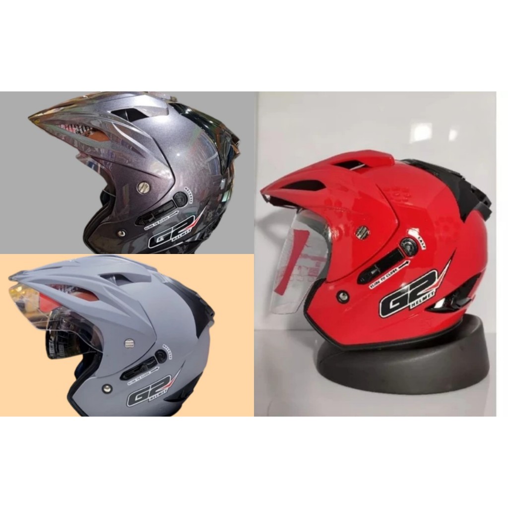 HELM G2 EXTERMINATOR WARNA SOLID DOUBLE VISOR SNI 100% ORIGINAL / Helm G2 Double Visor