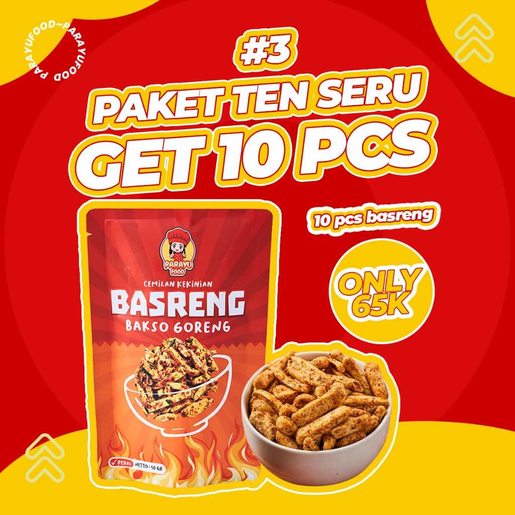 

Parayu Food - Paket 10 PCS Basreng Bakso Goreng 50 Gram