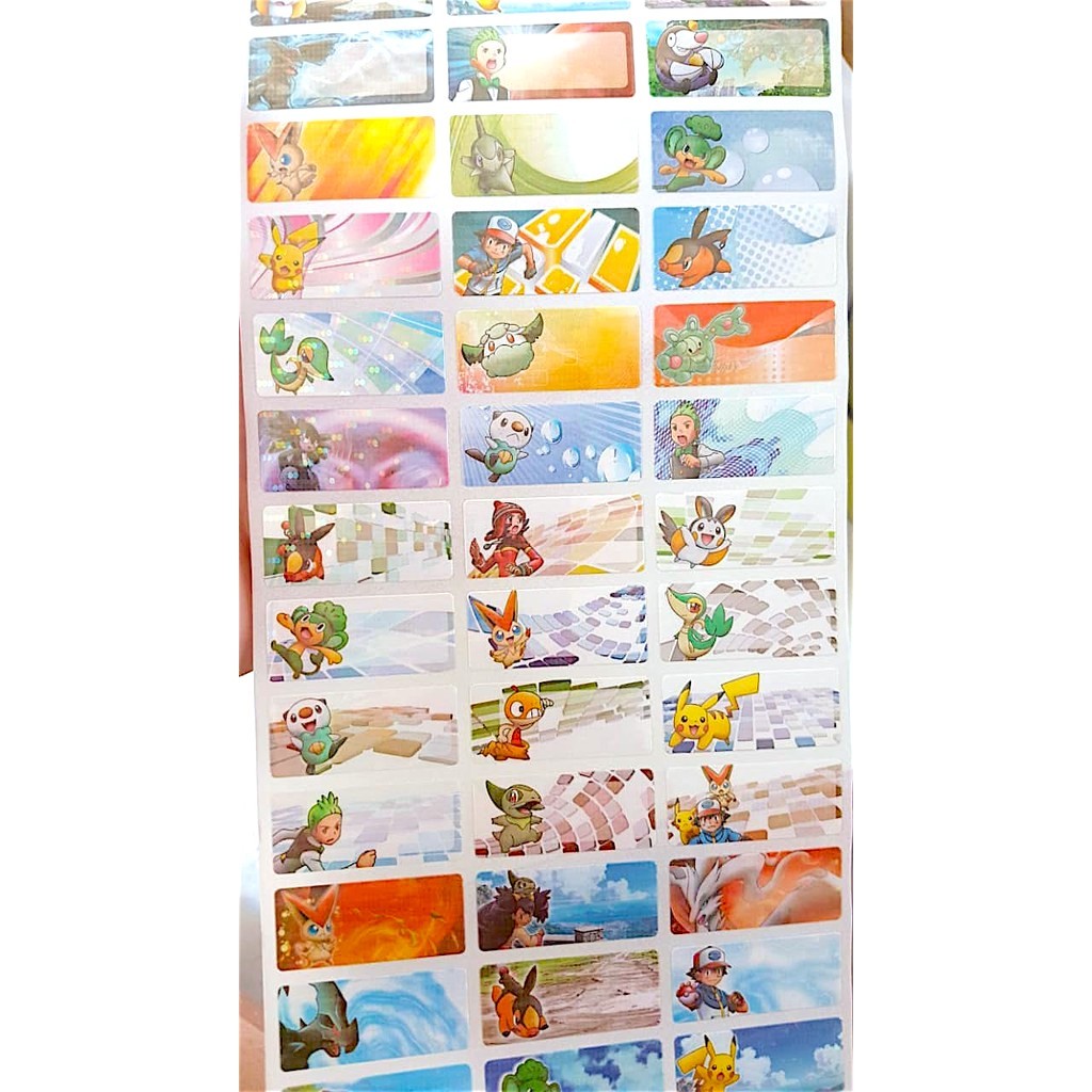 

Label Nama Anti Air Sticker Waterproof Pokemon Glitter