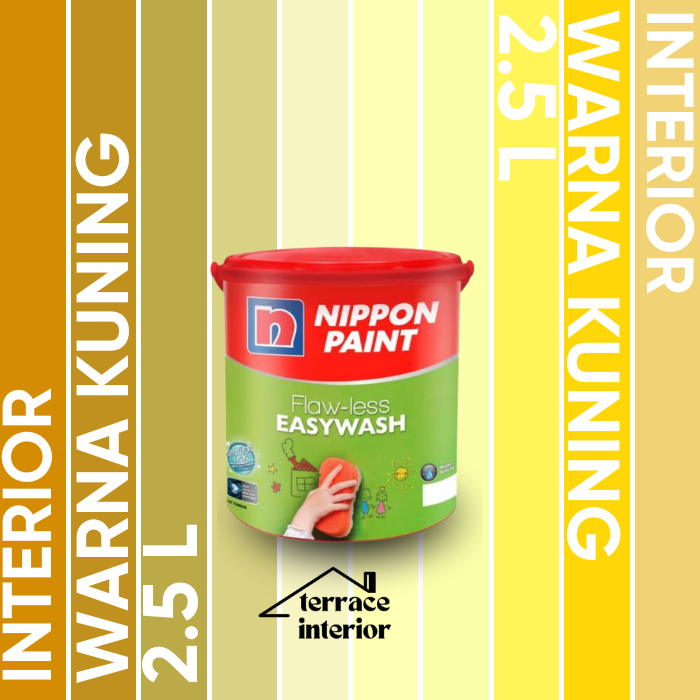 Cat Tembok Nippon Paint Flawless Easywash Interior Warna Kuning 2.5 Liter