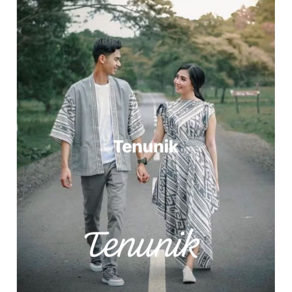 Baju tenun couple - baju tenun - dress tenun - kimono tenun - baju prewed - couple tenun - tenun
