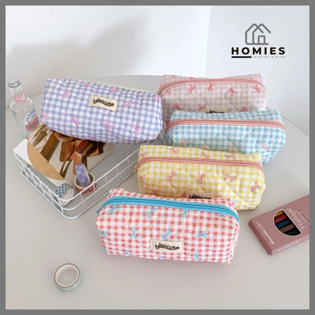 

TEMPAT PENSIL POUCH BOW PITA KOTAK / POUCH MAKEUP RIBBON KOREAN BAG AESTETHIC