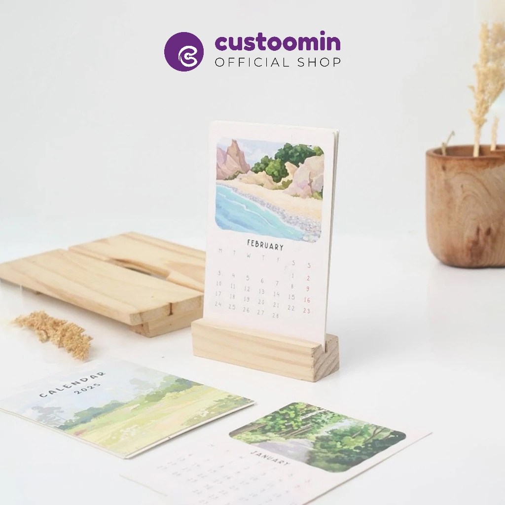 

Kalender 2026 | Decoration Calendar | A6 Calendar #Charming | Wooden Stand Calendar | Custoom.in