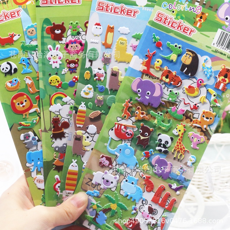 

Stiker Timbul 3D Mainan Tempel Untuk Anak Motif Karakter Lucu