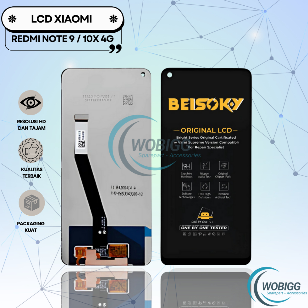 LCD TOUCHSCREEN XIAOMI REDMI NOTE 9 / REDMI 10X 4G COMPLETE FULLSET ORIGINAL NEW SPAREPART HP