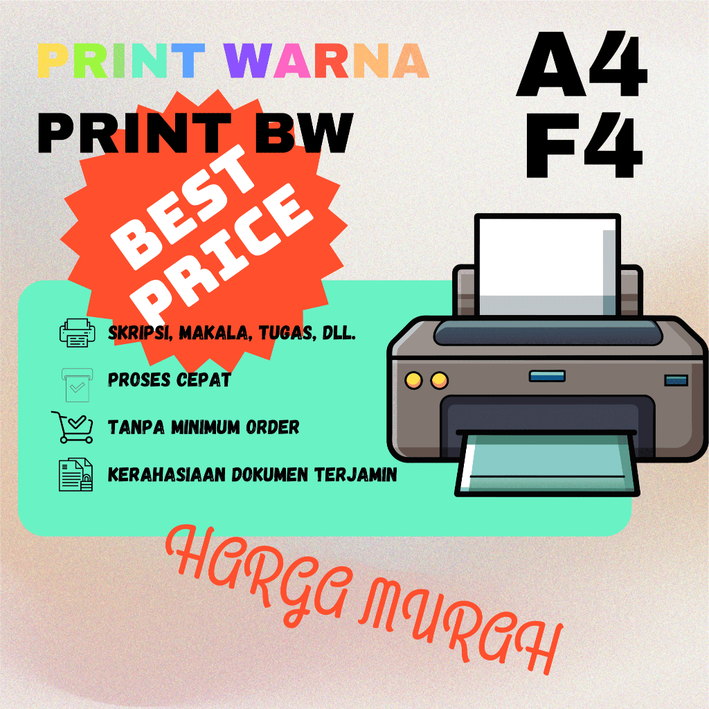 

JASA PRINT ONLINE HVS A4 & F4 75gsm, PRINT DOKUMEN