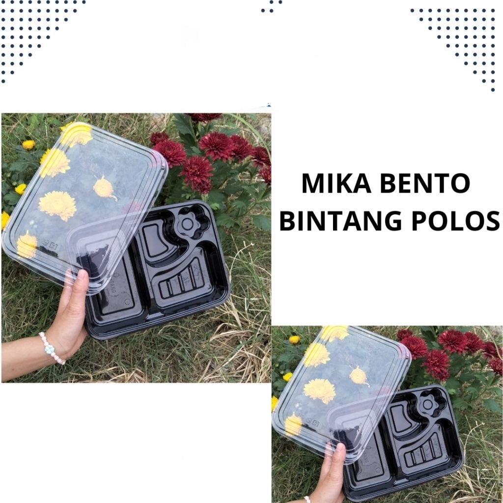 5pcs MIKA BENTO BINTANG POLOS/ TRAY BENTO SEKAT/MIKA NASI KUNING,Mika Hokben,Mika Skat,Mika Makan,Mi