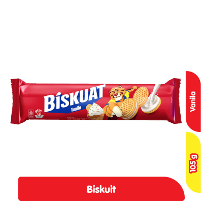 

Biskuat Sandwich Rasa Vanilla 105g - Snack Lezat Sandwich Biskuat Biskuit Vanila 105 gr