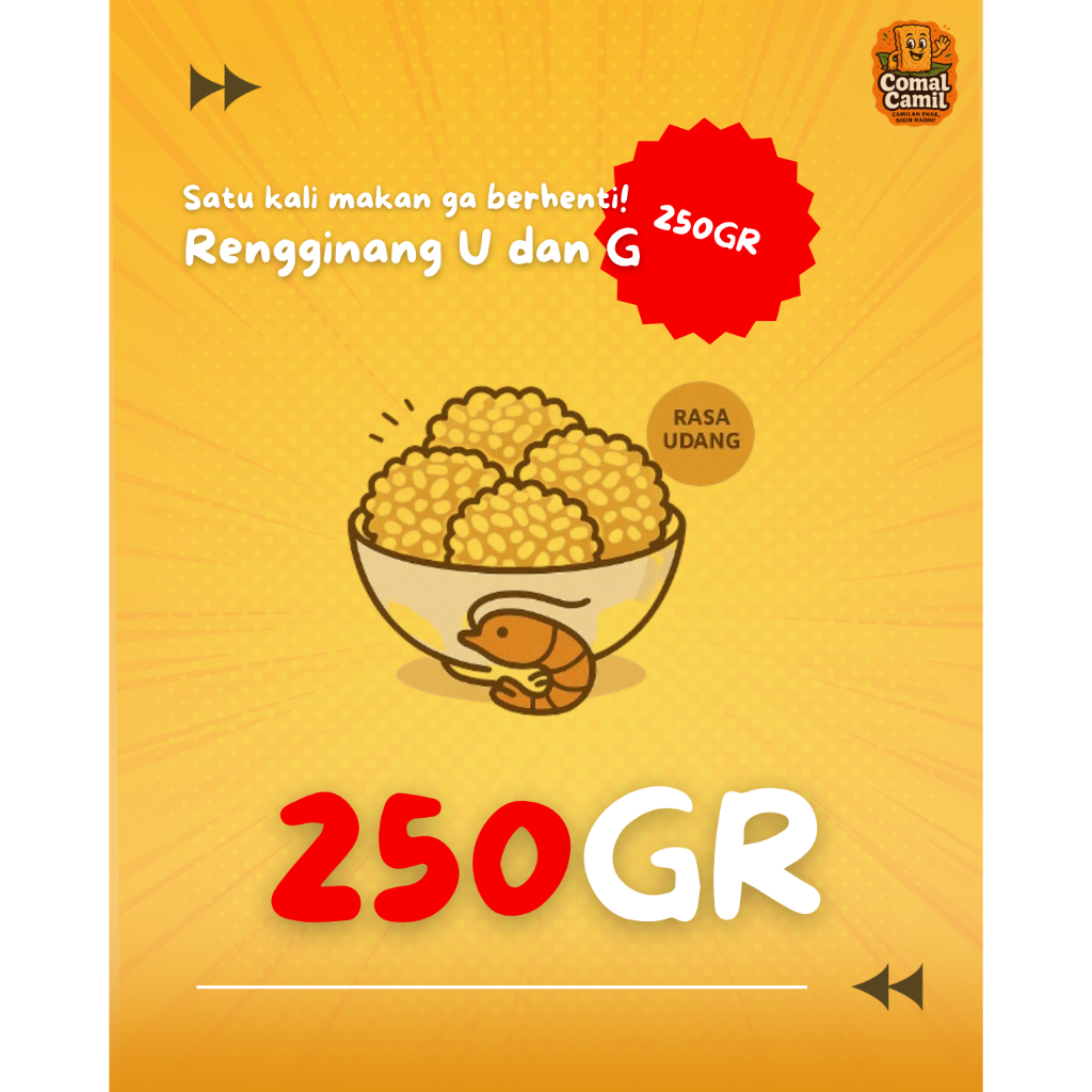 

Comal Camil Rengginang Udang 250gr – Renyah, Gurih, Bikin Ketagihan