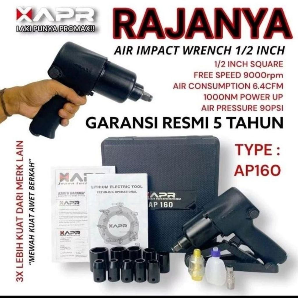AP160 air impact raja bor angin ap160 1/2inch bor pembuka baut tenaga angin kompresor tersedia kompr