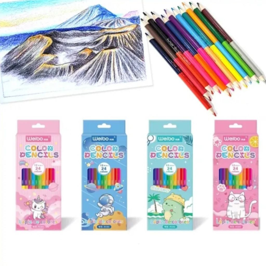 

Weibo - Pensil Warna Kayu Weibo Double / Clear Kayu Color Pencil Double Weibo / Cat warna Kayu Atas Bawah Double Weibo