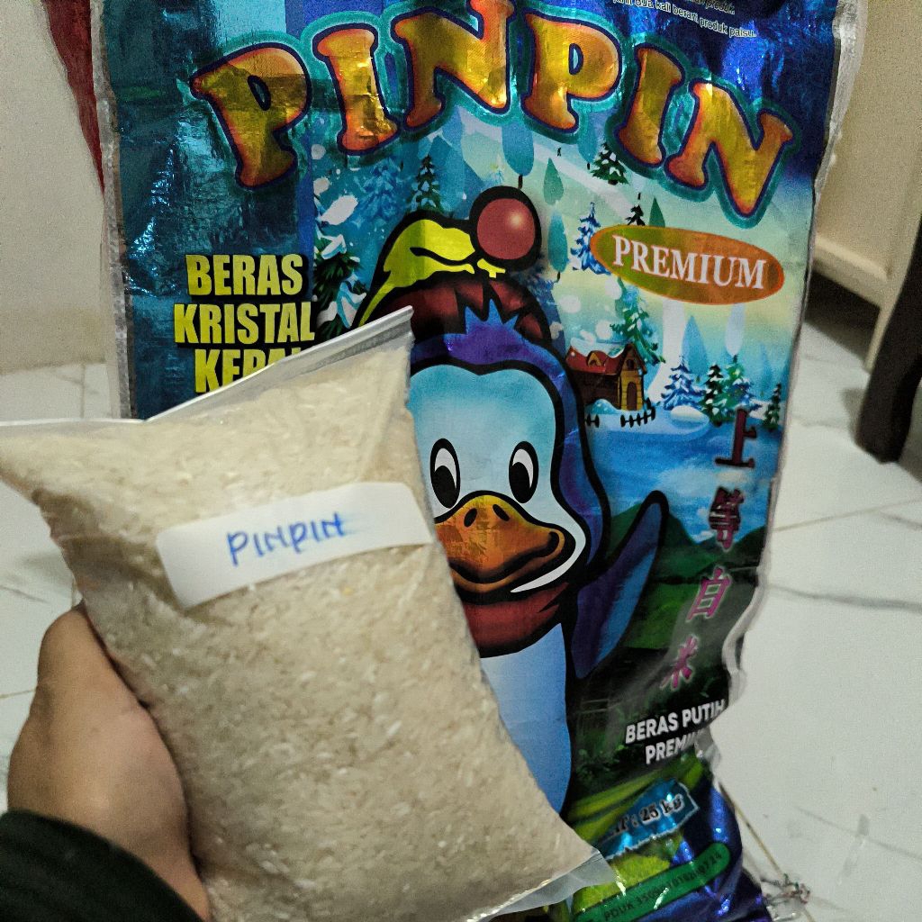 

Beras Pinpin Repack 1 Kilo Beras Premium PinPin Kemasan 1kg Beras Kristal Kepala Pinpin