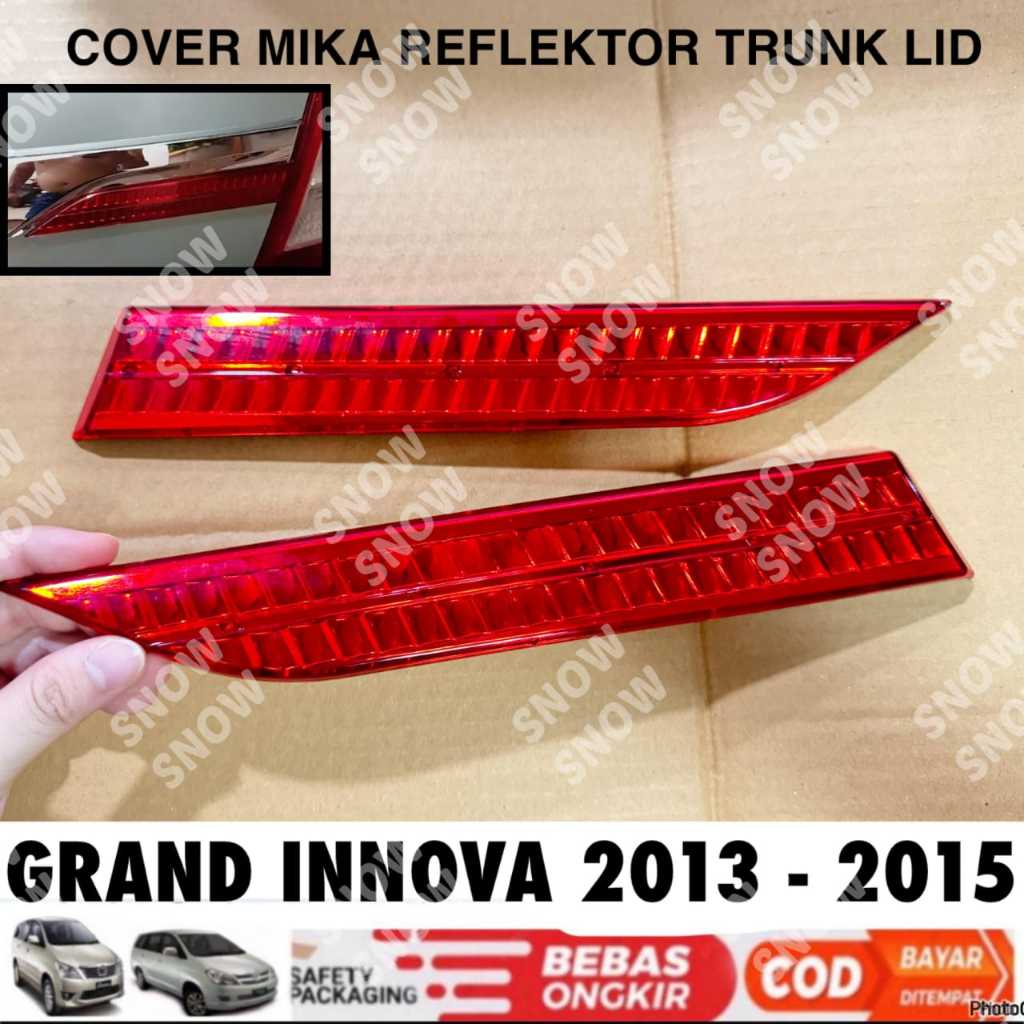 Cover Mika Reflektor Trunk Lid Grand Innova 2013 2014 2015 Merah Model Tempel