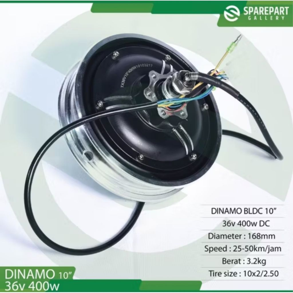DINAMO BLDC 10inch 36v400w ring10" skuter listrik otopet motor bldc
