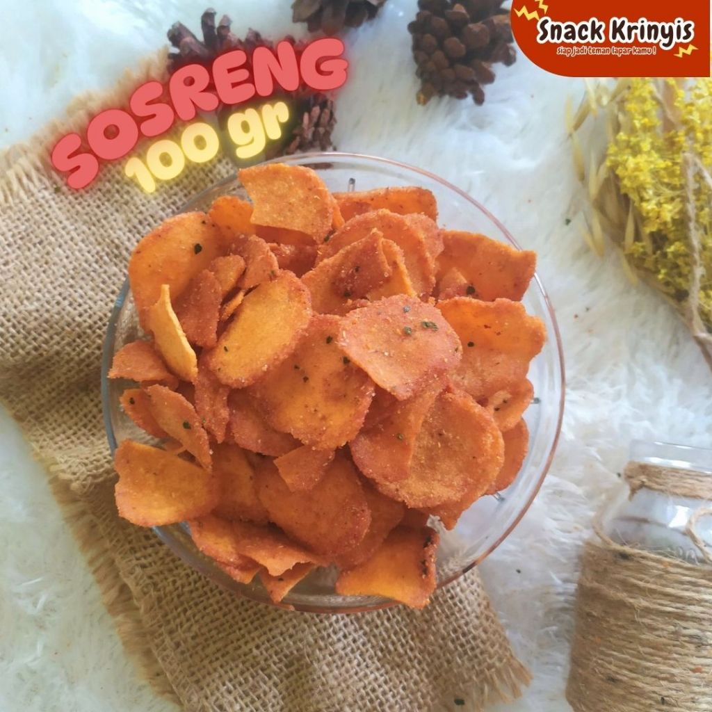 

Snack Krinyis Sosreng Ikan Sosis Goreng Cikruh Pedas kemasan 100 gr