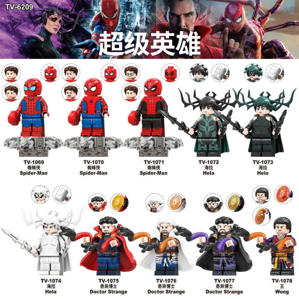 mainan figure spiderman marvel avengers doctor octopus strange green goblin electro vulture ironman 