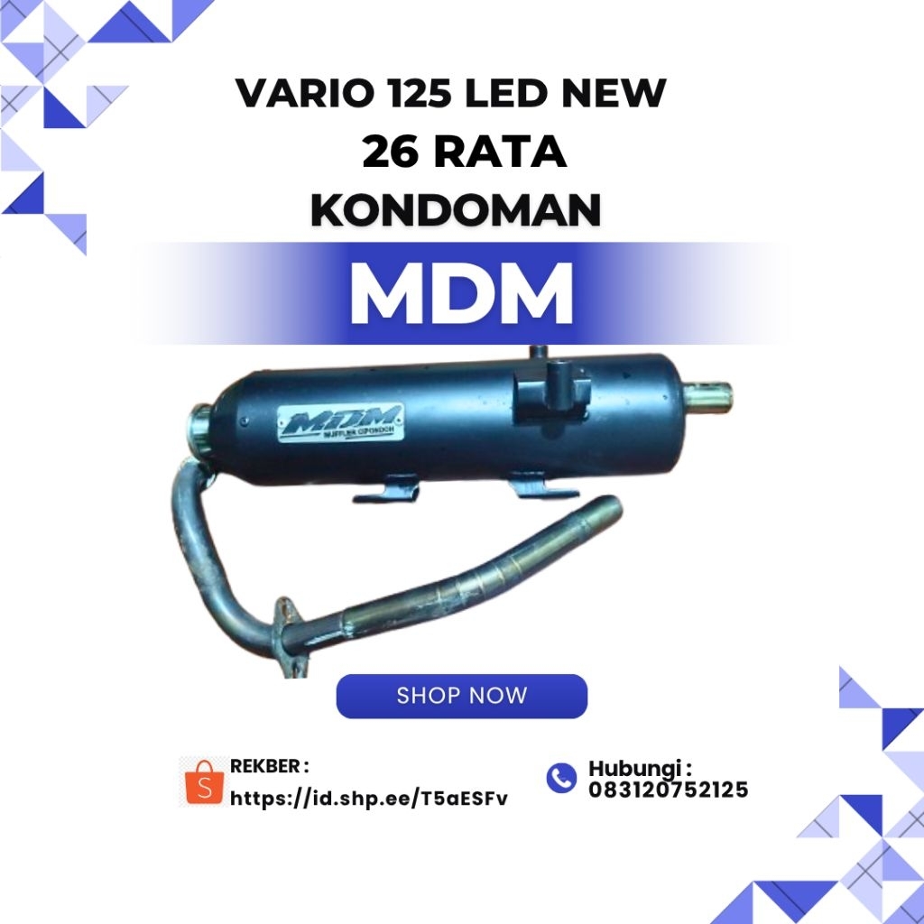 Knalpot Mdm Kondoman Vario 125 Led New Muffler Cipondoh