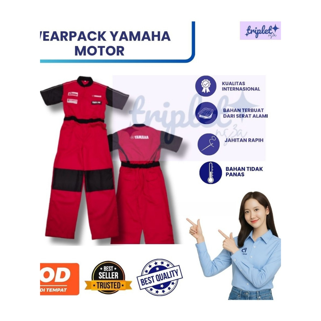 Wearpack Yamaha Mekanik Seragam untuk Bengkel Yamaha /Seragam Mekanik Yamaha | Wearpack Yamaha | Ser
