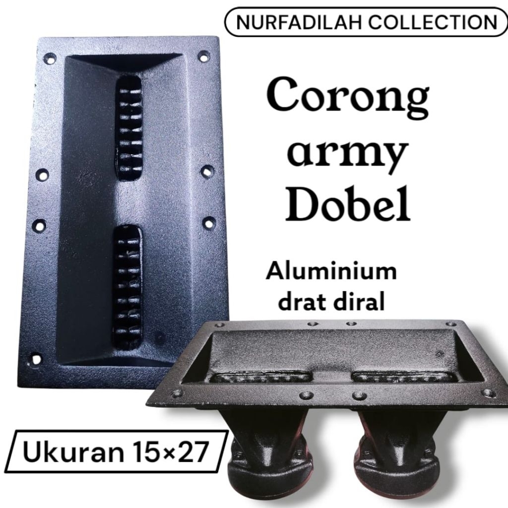 Corong tweeter 15x27|| Bahan alumunium drat diral. COD||, horn tweeter2 army dobel ukuran 15x27 baha