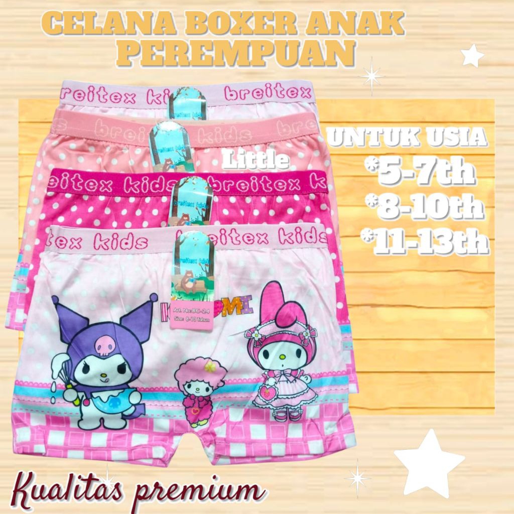 6PCS Celana dalam boxer Anak perempuan 5-13 TH