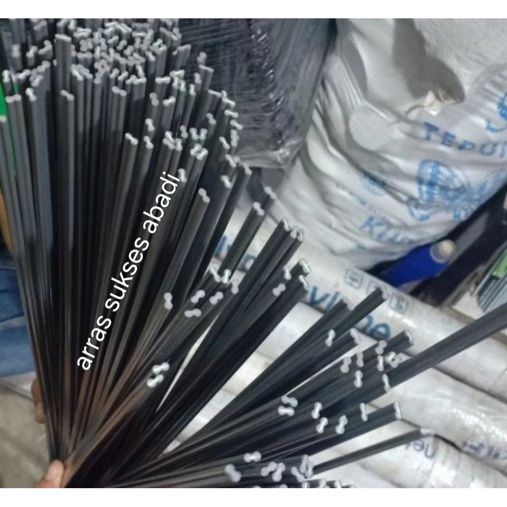 kawat las pvc abu single ecer satuan / pvc welding rod