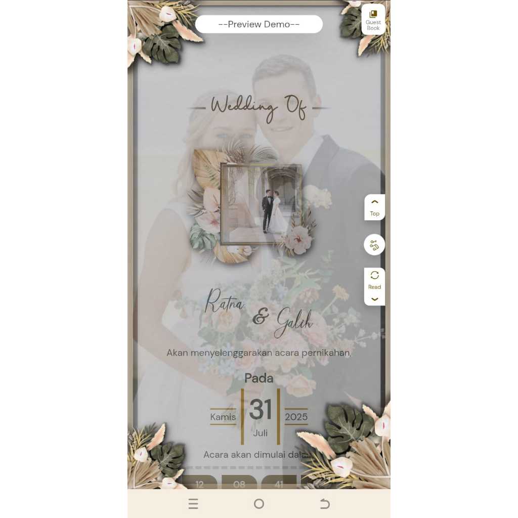 Undangan Digital Website Pernikahan Premium | Tema Rustic Elegan Modern