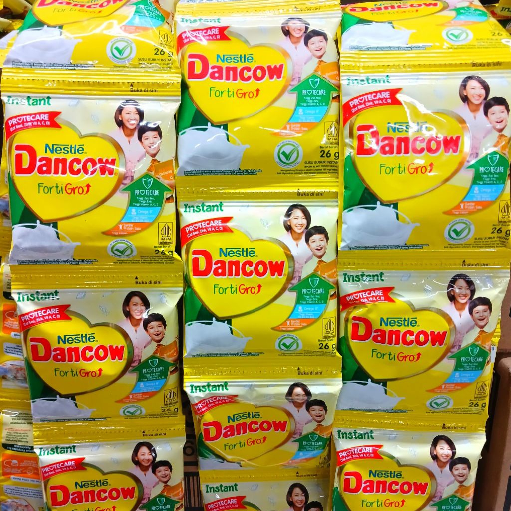 

10 Sachet Susu Dancow Fortigro Instan Renceng Putih Dan Coklat @26gr × 10 pcs , Dancow Fortigro Kemasan Renceng