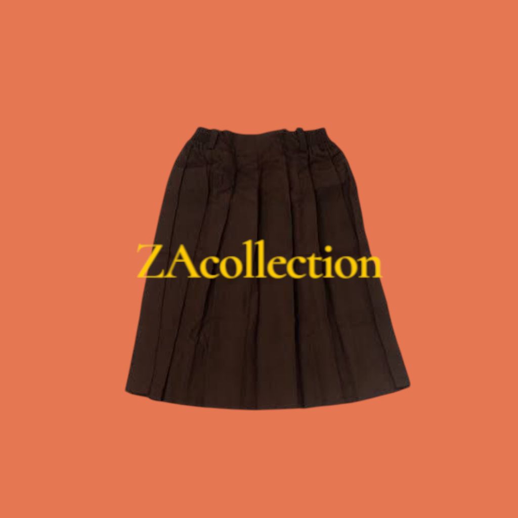 

Seragam sekolah rok coklat pendek bahan licin/twist tisu