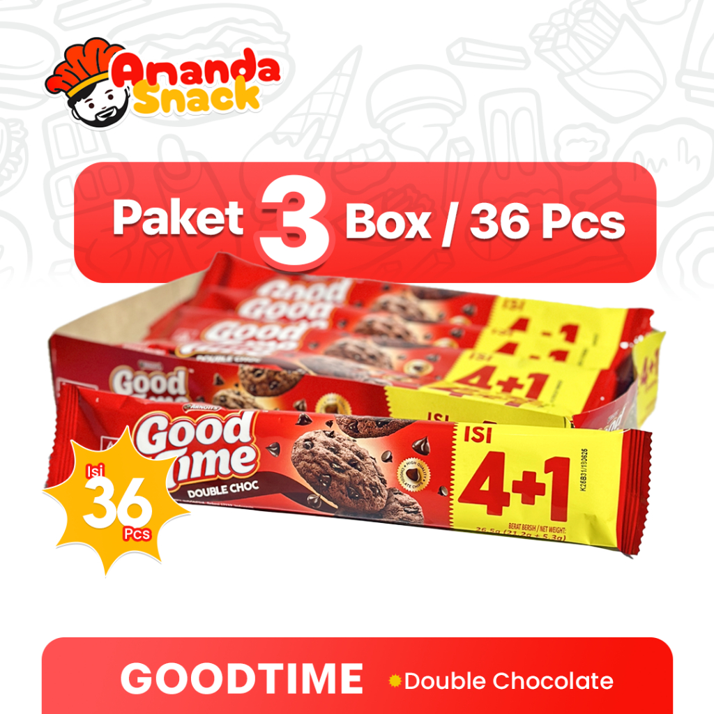

Goodtime Double Coklat (Paket 3 Box Isi 36 Pcs) Good Time Biskuit