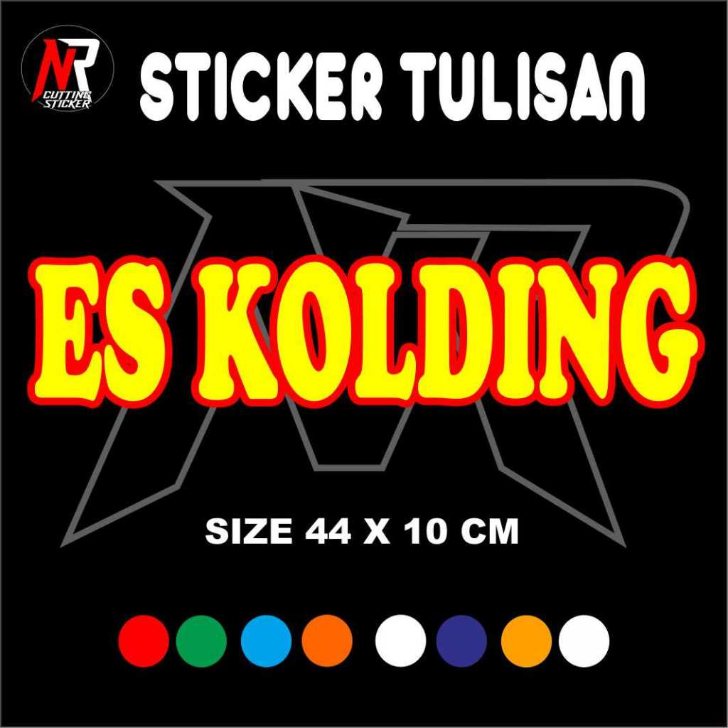 

STICKER CUTTING TULISAN ES KOLDING HRUF DOBEL STICKER TULISAN UNTUK NAMA JUALAN DI GEROBAK RODA