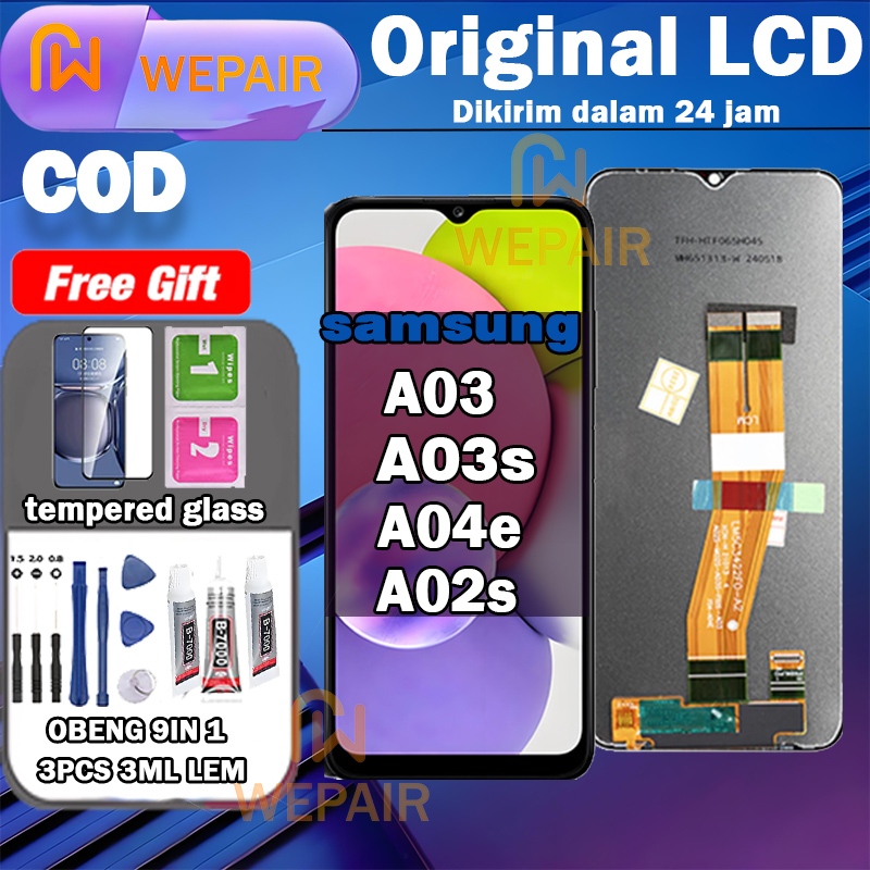 LCD Samsung a03/a02s/a04e/a03s Fullset Komplit ori asli WEPAIR+Ready stock+Garansi 3 bulan COD