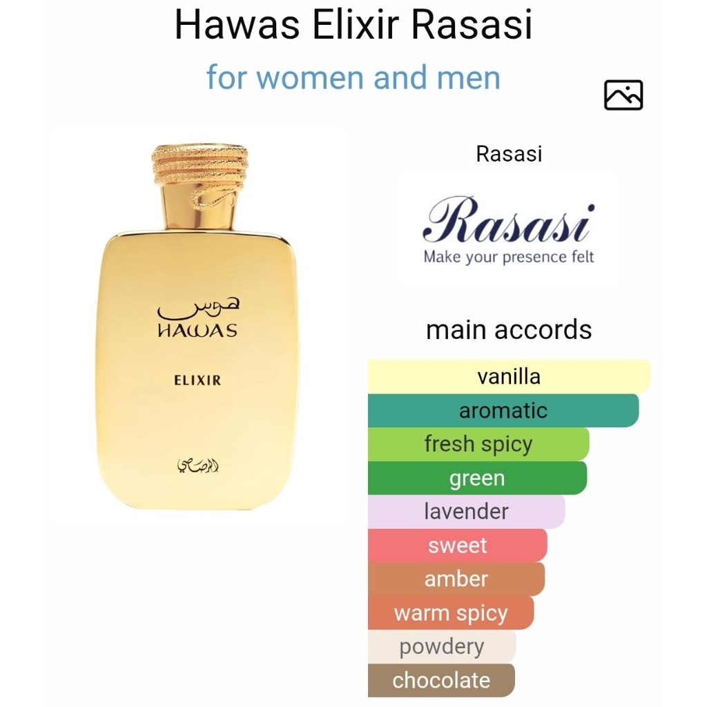 Decant Parfum Rasasi Hawas Elixir by Rasasi