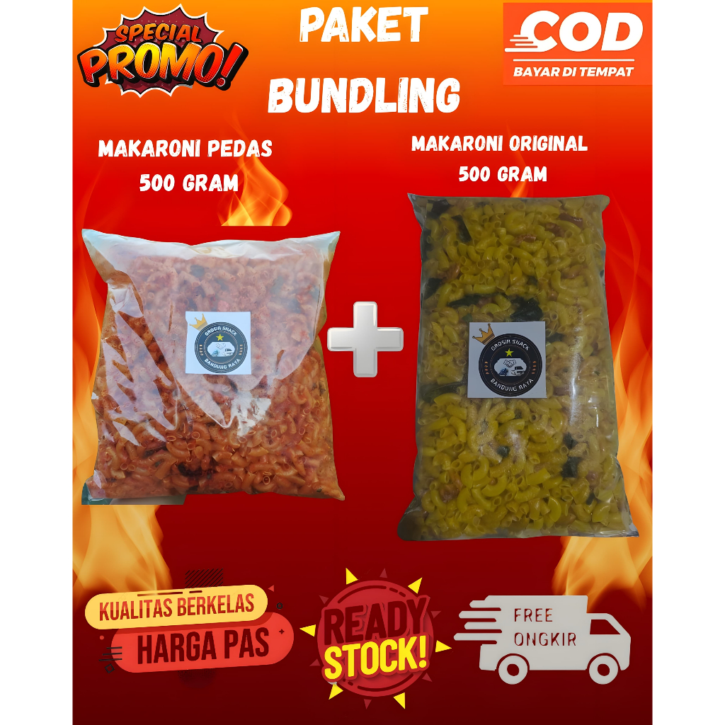 

makroni 1 kg 500 gram original 500 gram pedas daun jeruk