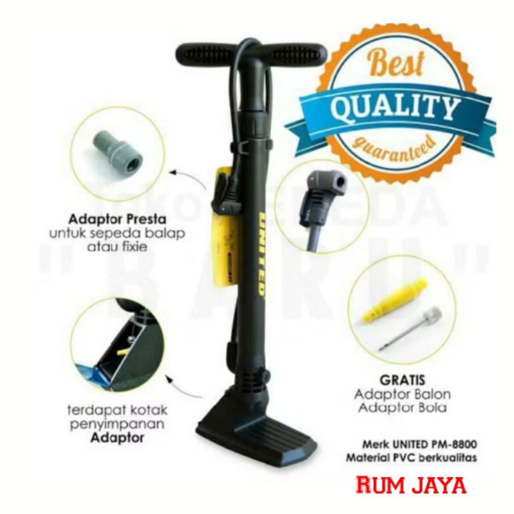 POMPA SEPEDA/SEPEDA MOTOR DLL UNITED PM-8800 BEST QUALITY COP AV/COP PRESTA/FIXIE.