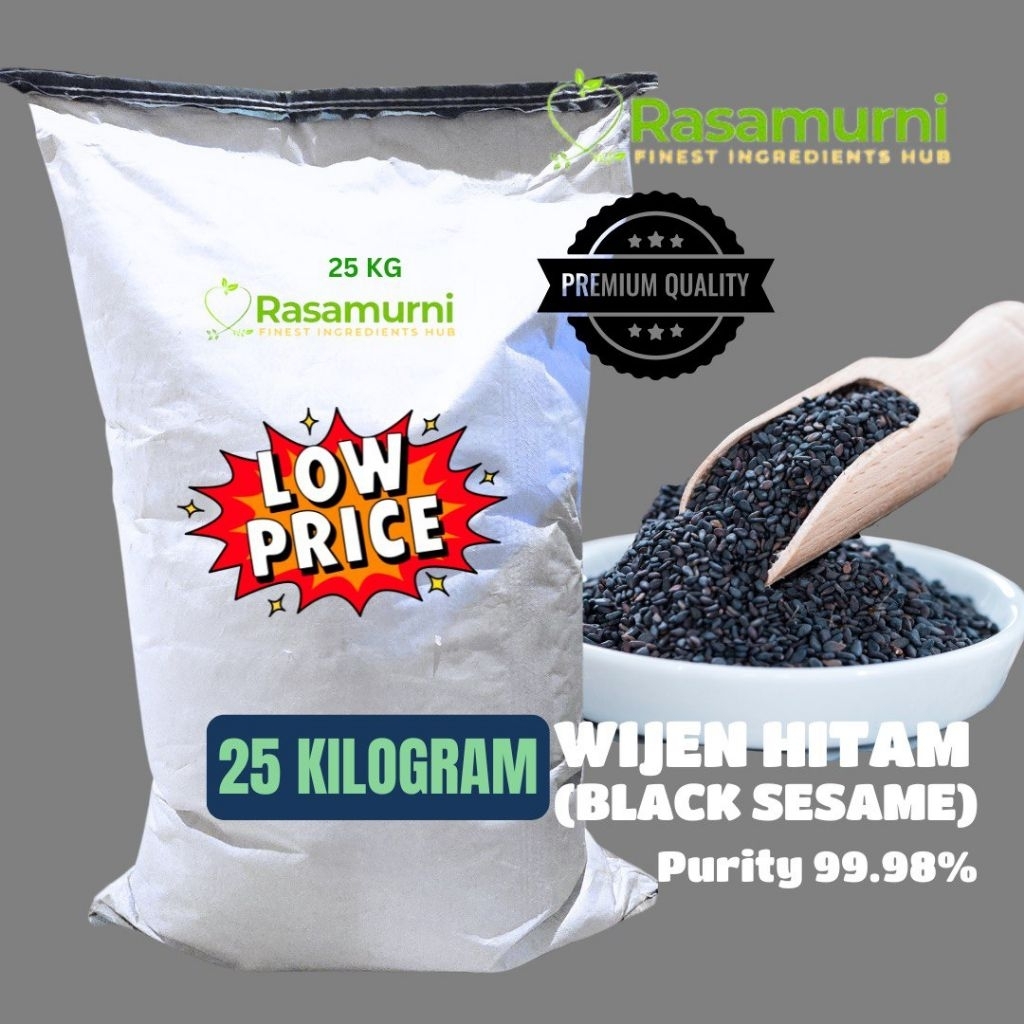 

PREMIUM WIJEN HITAM (BLACK SESAME) 25 KG/SACK HARGA IRIT