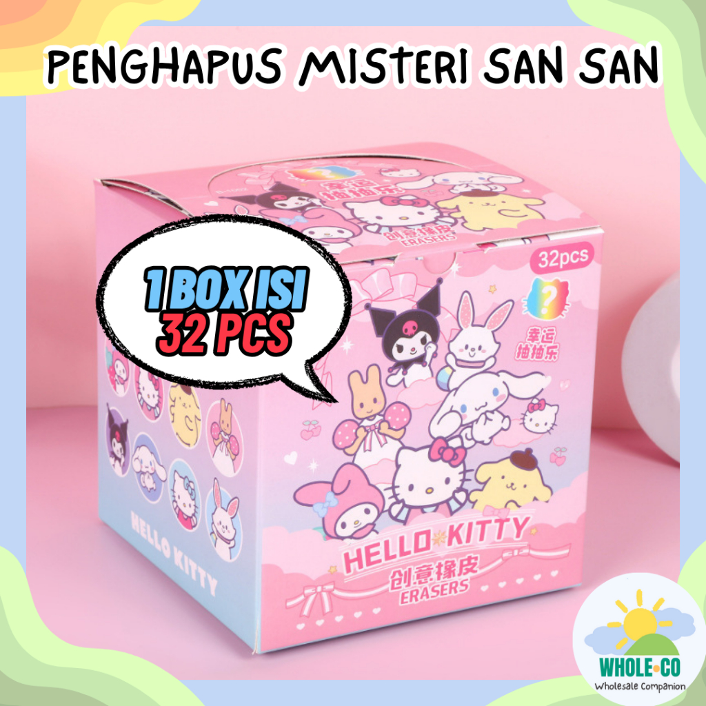 

(1 BOX ISI 32 PCS) Penghapus Misteri Paket San san Premium Karakter Melody Kuromi Lucu Unik Imut