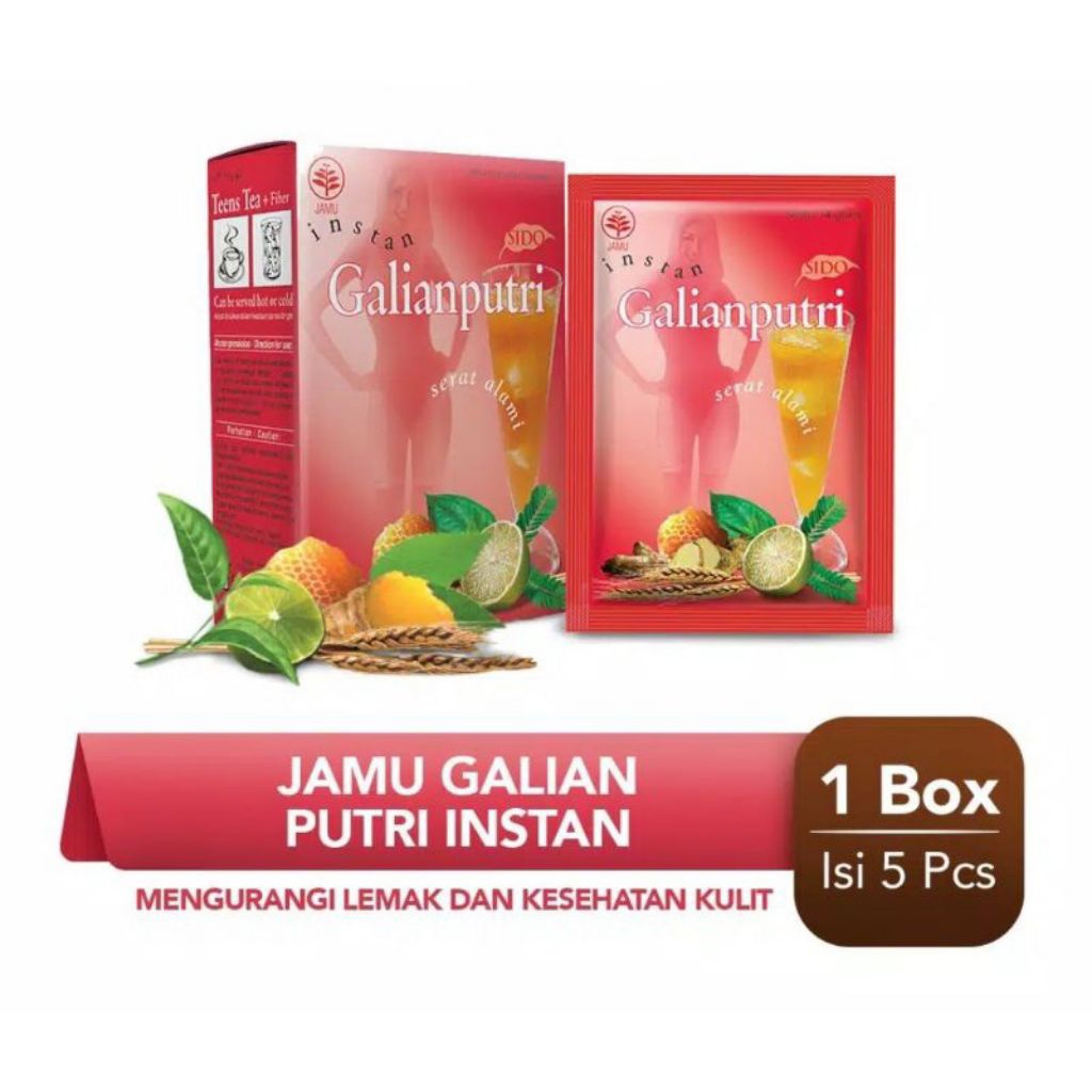 

Jamu Galian Putri Instan 5's Sidomuncul Mengurangi Lemak Kesehatan Kulit