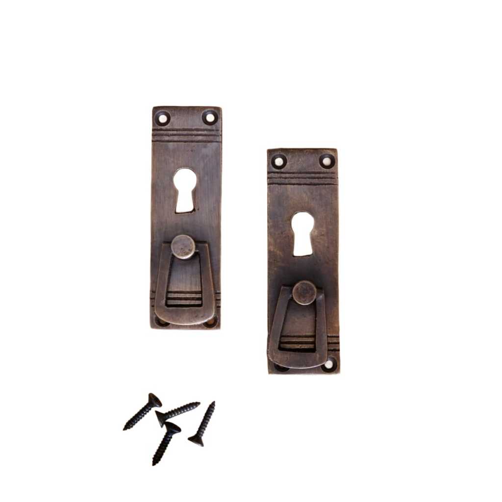 Tarikan Laci Lubang Kunci Kuningan Antik