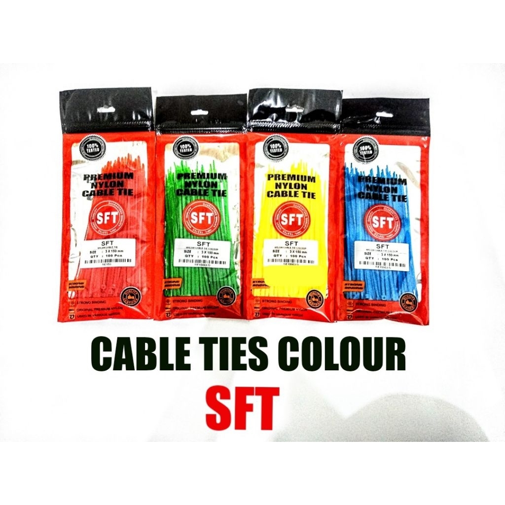 

Cable Ties Warna SFT 3x100 3x150mm isi 100pcs – Tali Kabel Nylon Merah Hijau Kuning Biru