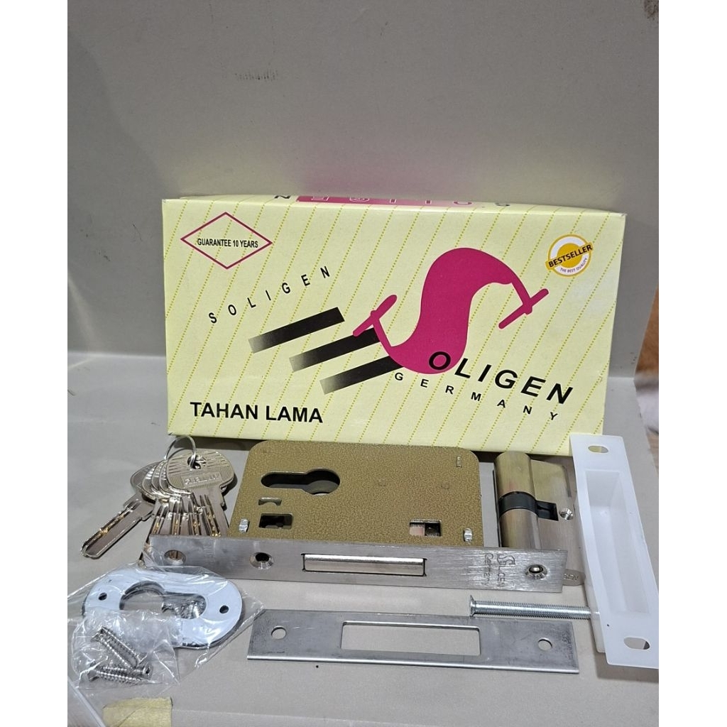 Body kunci sliding/geser Soligen / kunci pintu geser pintu kayu/triplek