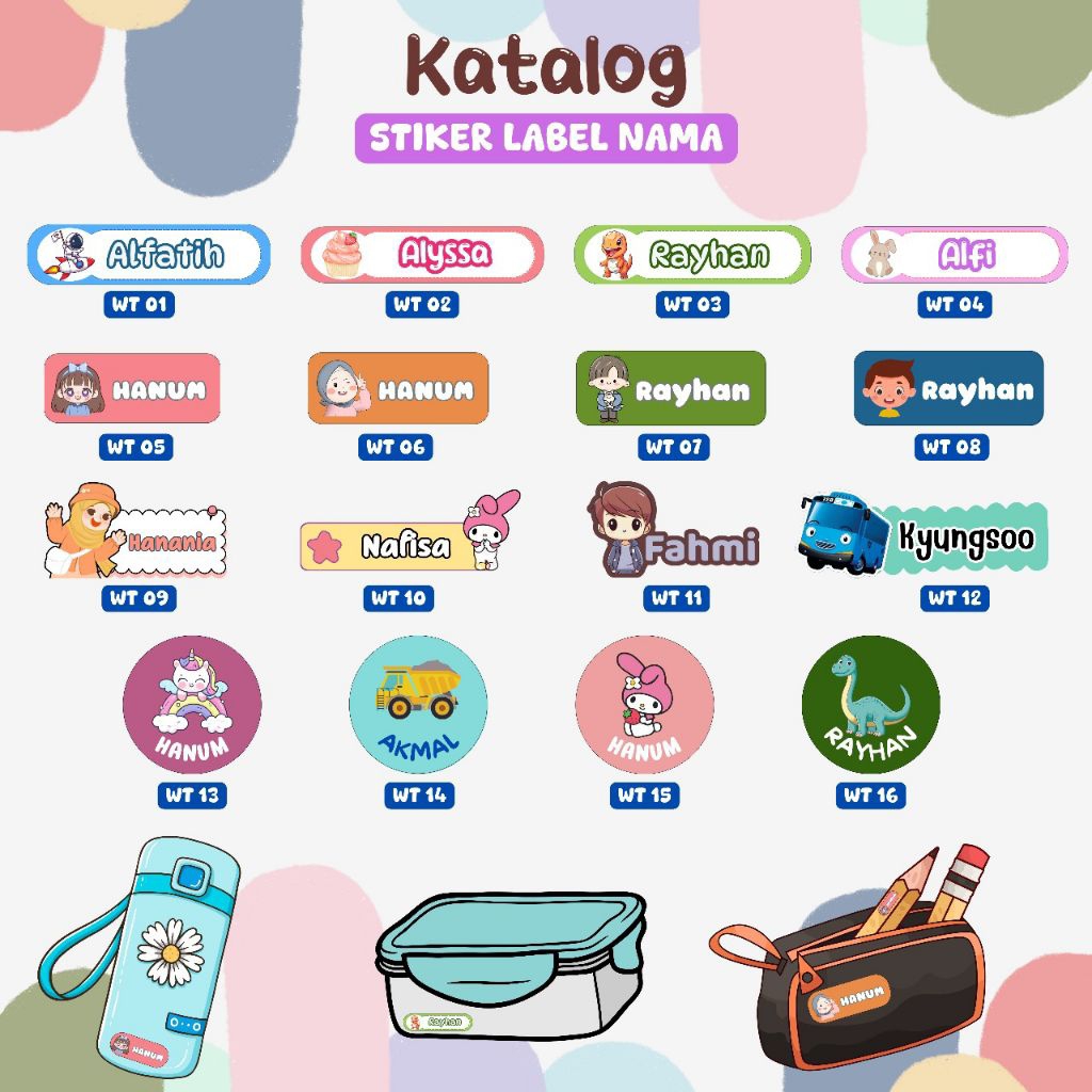 

Stiker Label Nama/stiker waterproof/stiker alat tulis