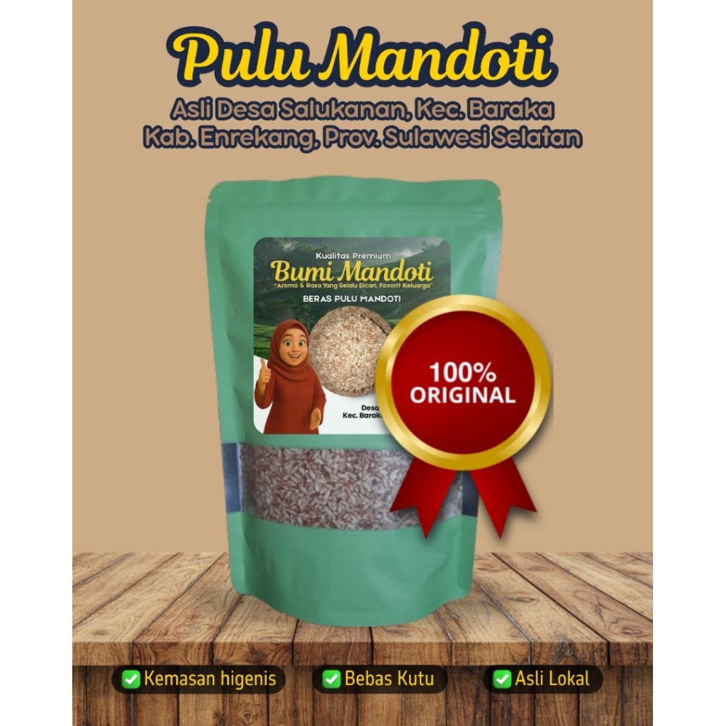 

Beras Pulu Mandoti |1Liter| Asli Desa Salukanan Kec. Baraka Kab. Enrekang, Ketan Merah, Ketan Sehat, Pulut Mandoti 100% Asli, Ketan merah Premium 1Liter