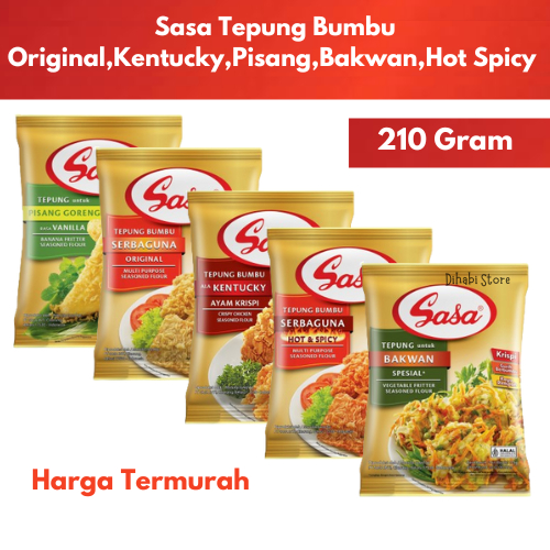 

Sasa Tepung Bumbu Serbaguna Original , Hot Spicy , Kentucky , Pisang , Bakwan 210 Gram
