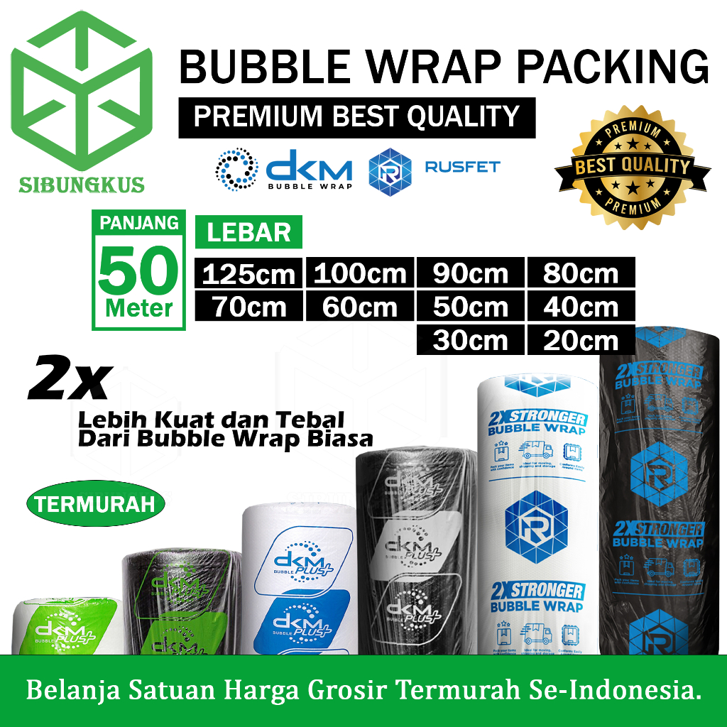 

Plastik Bubble Wrap 125 X 50 Meter Dkm Plus Bubblewrap Premium Roll