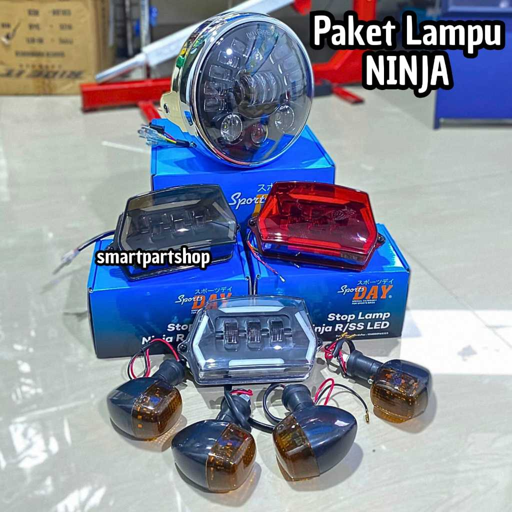 Paket Lampu Headlamp Ninja R Ss Set Riting Ninja Depan Belakang Stoplamp Lampu Stop Ninja R Ss Lampu