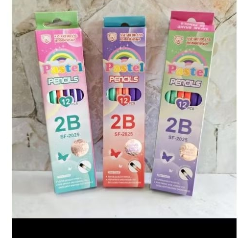 

Pensil pastel 2B safari brand isi 12 pcs / pack SF-2025/pack