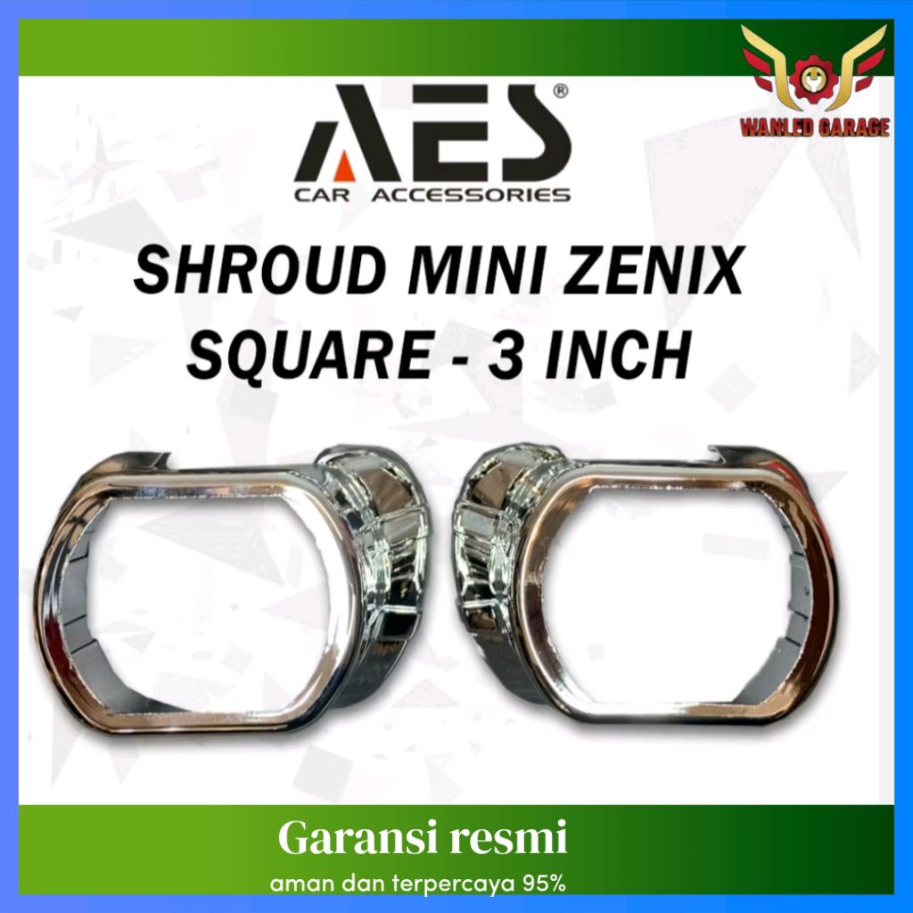 Shroud Mini Zenix 3 Inch Kotak Universal Shroud AES CAR Motorcycle